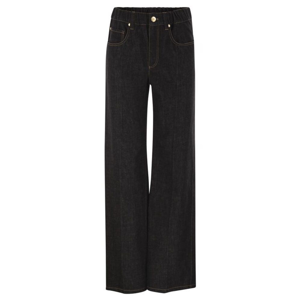 Brunello Cucinelli Women Wide-Leg Cotton Denim Jeans